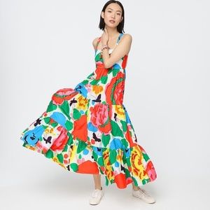 J. Crew Tiered Maxi Dress Ratti Jardin Floral NWT